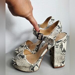 SCHUTZ Snakeskin Platform Heels | Size 9